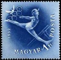 (1952-035) Марка Венгрия "Гимнастика" ,  III O